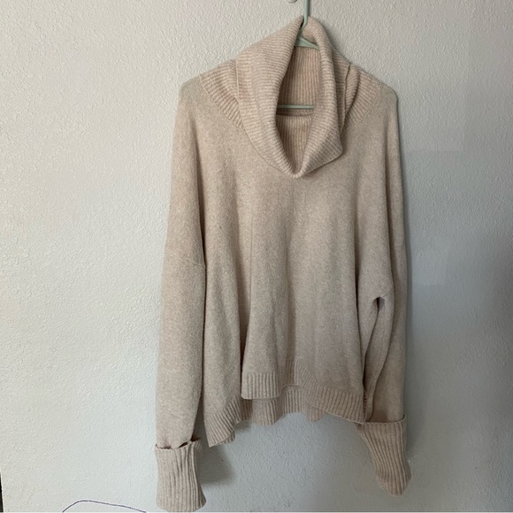 CHELSEA28 Cowl Neck Sweater In Beige Oatmeal Light Heather - Picture 2 of 8